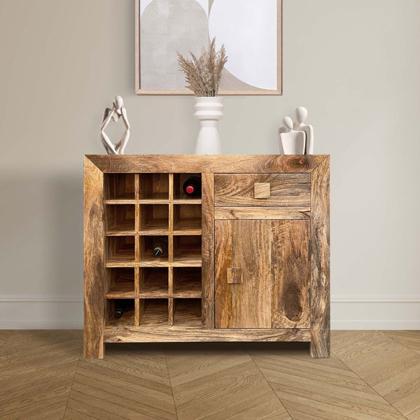 03L - Light Dakota Mango Wood Wine Rack 