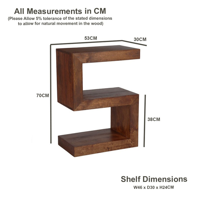 Dakota S Shaped Side Table - In Stock