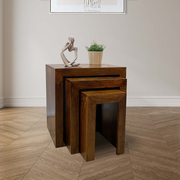 Dakota Mango Wood Chunky Nest - In Stock