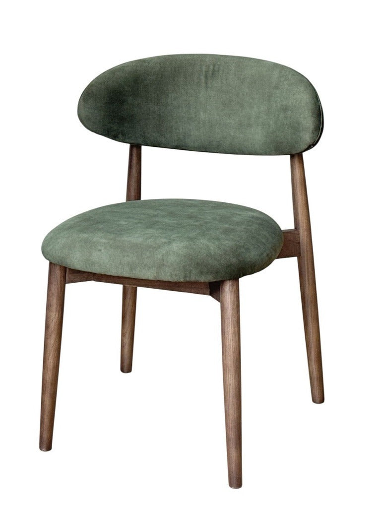 Light Dakota 220cm Mango Wood Dining Table & 8 Scandi Green Velvet Oak Dining Chair - In Stock