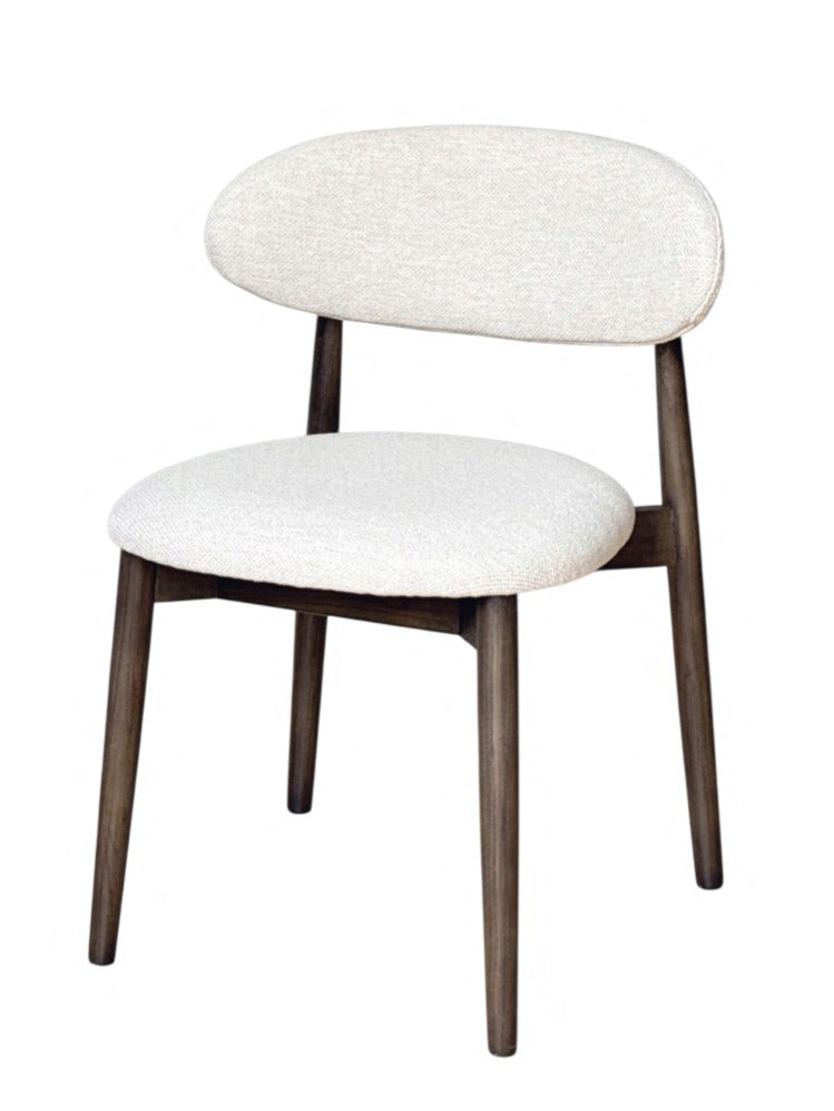 Light Dakota 220cm Mango Wood Dining Table & 8 Scandi Cream Boucle Oak Dining Chair - In Stock