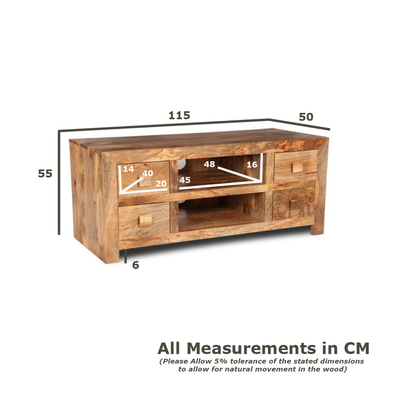 'Seconds' Dakota 4 Drawer Media Unit - In Stock