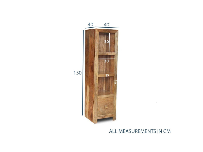 Light Dakota Slim Drawer Bookcase