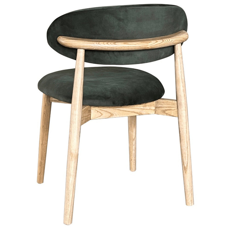 Light Dakota 220cm Mango Wood Dining Table & 8 Scandi Green Velvet Oak Dining Chair - In Stock
