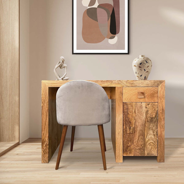 Light Dakota Mango Wood 110cm Desk - In Stock