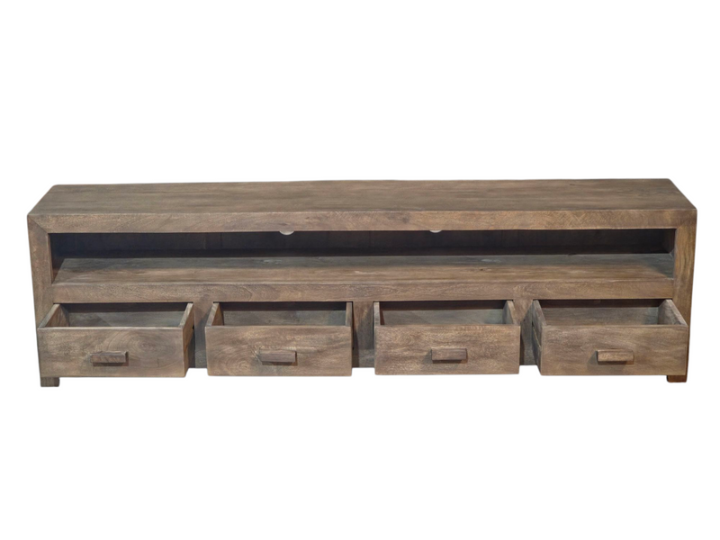 Cuba Mango Natural 200cm 4 Drawer TV Unit - last one remaining