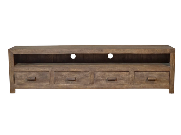 Cuba Mango Natural 200cm 4 Drawer TV Unit - last one remaining