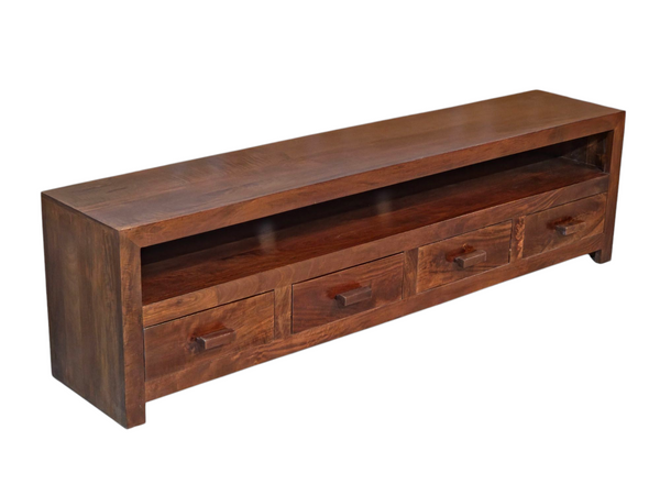 Cuba Mango Wood Honey 200cm 4 Drawer TV Unit - Due 20th September
