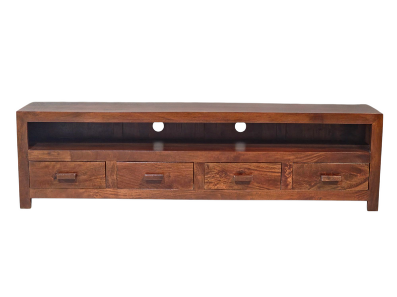 Cuba Mango Wood Honey 200cm 4 Drawer TV Unit - Due 20th September