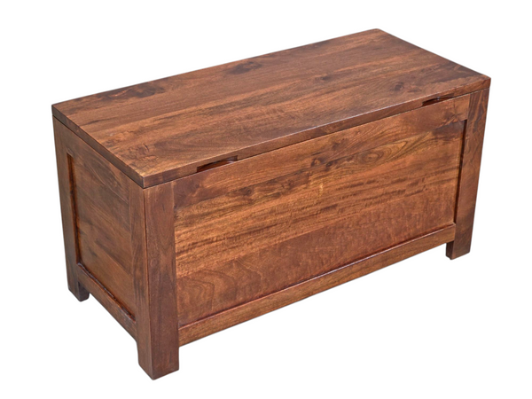 Cuba Mango Wood Honey Blanket Box - In Stock