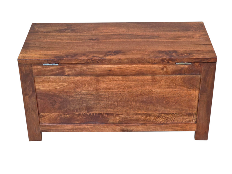 Cuba Mango Wood Honey Blanket Box - In Stock