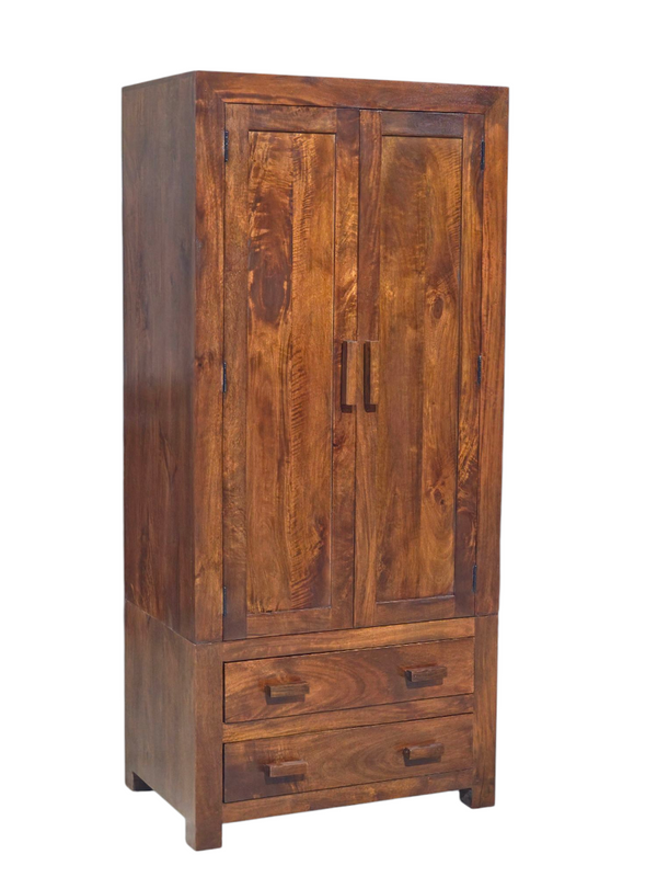 Cuba Mango Wood Double Wardrobe - Due 20th September