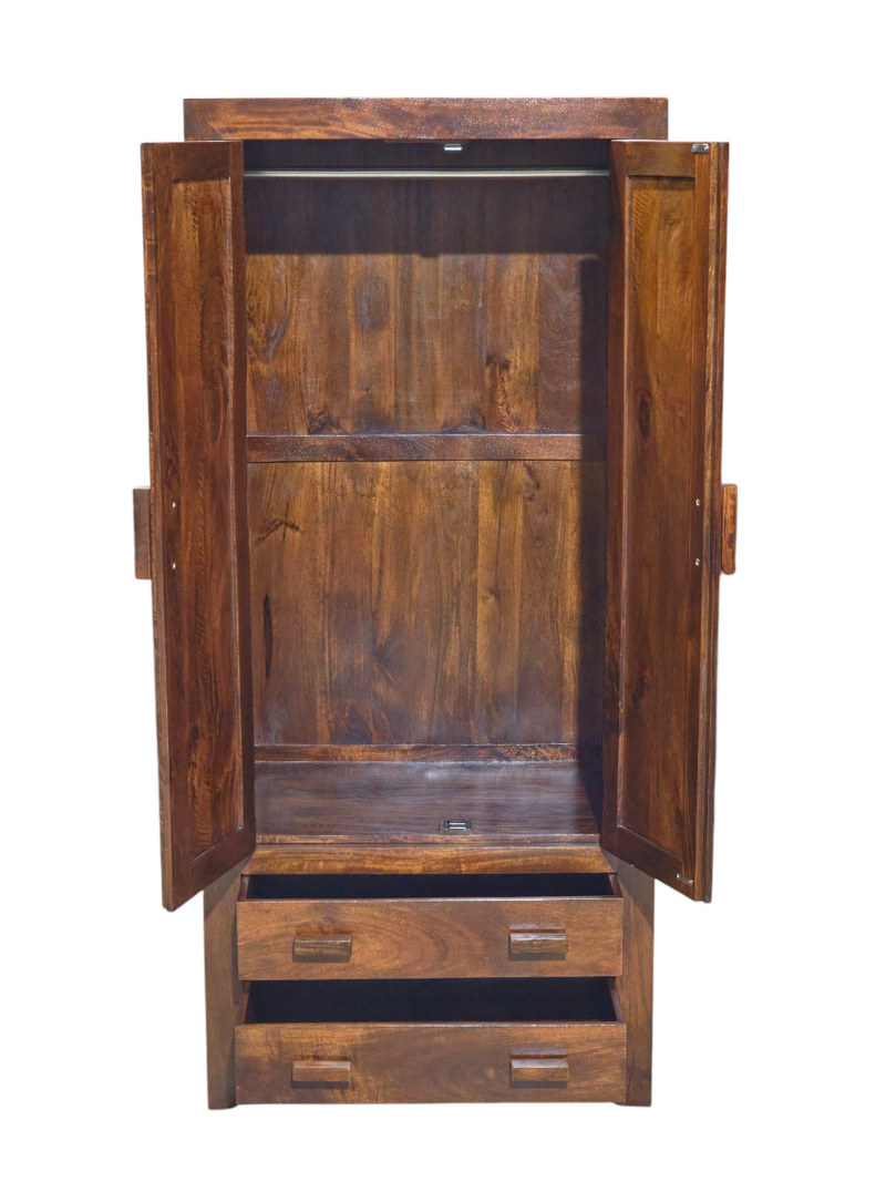 Cuba Mango Wood Double Wardrobe - Due 20th September