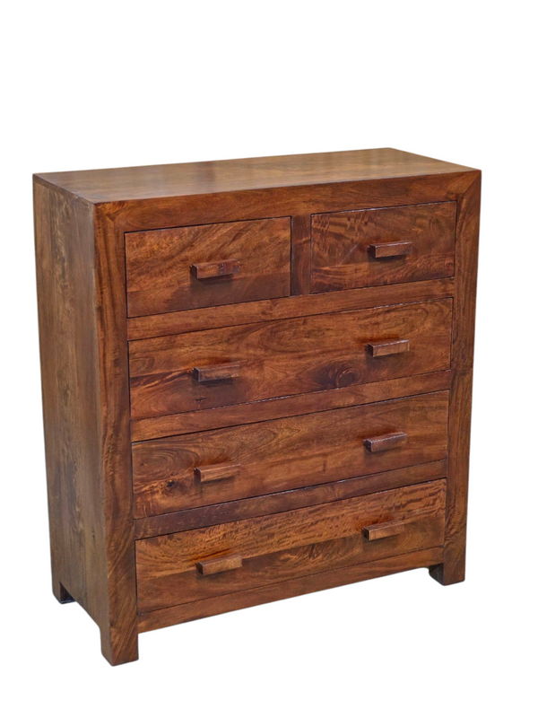 Cuba Mango Wood Honey Large Chest of Drawers - Last One Remaining
