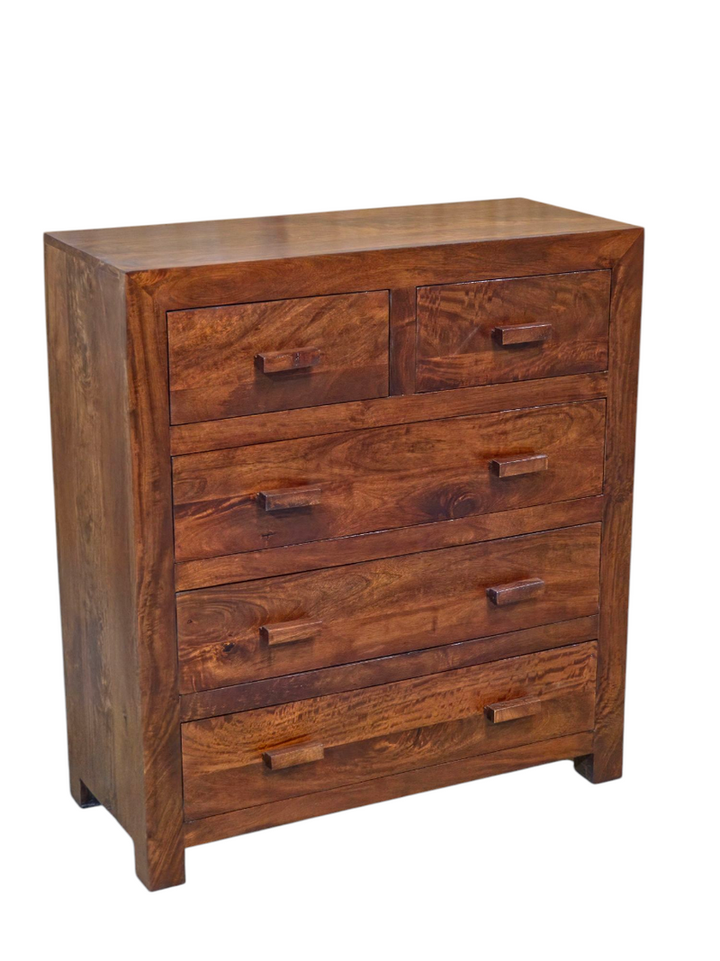 Cuba Mango Wood Honey Large Chest of Drawers - Last One Remaining
