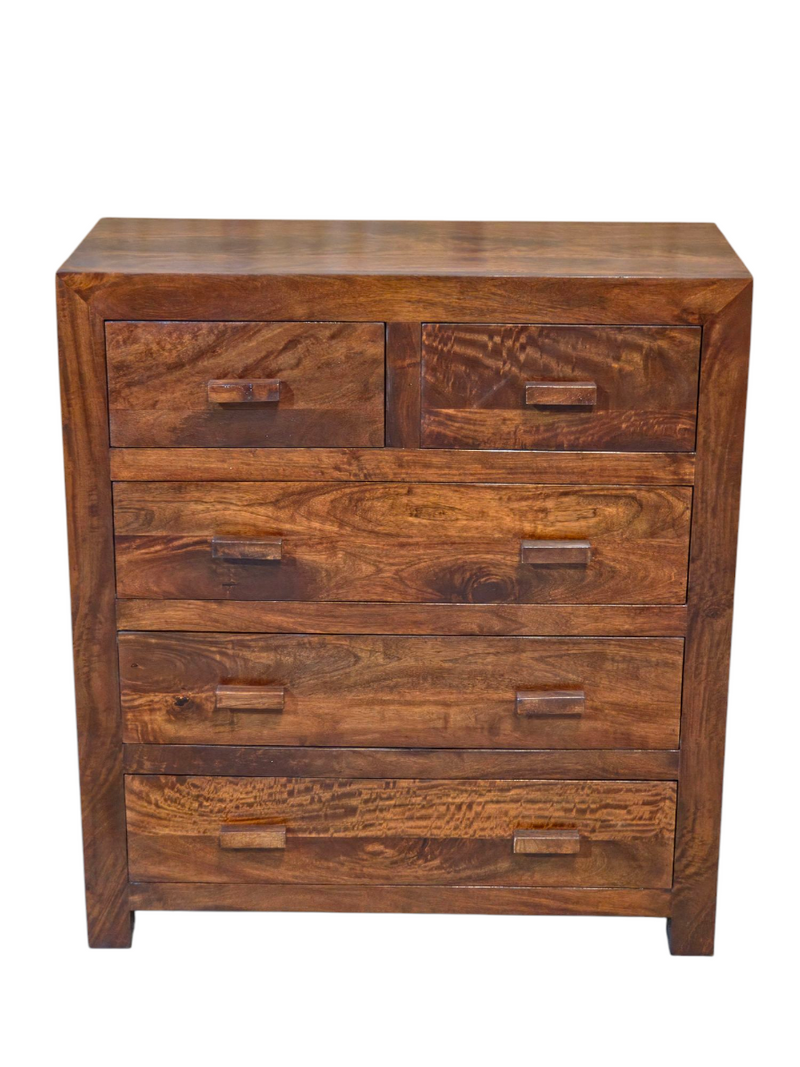 Cuba Mango Wood Honey Large Chest of Drawers - Last One Remaining