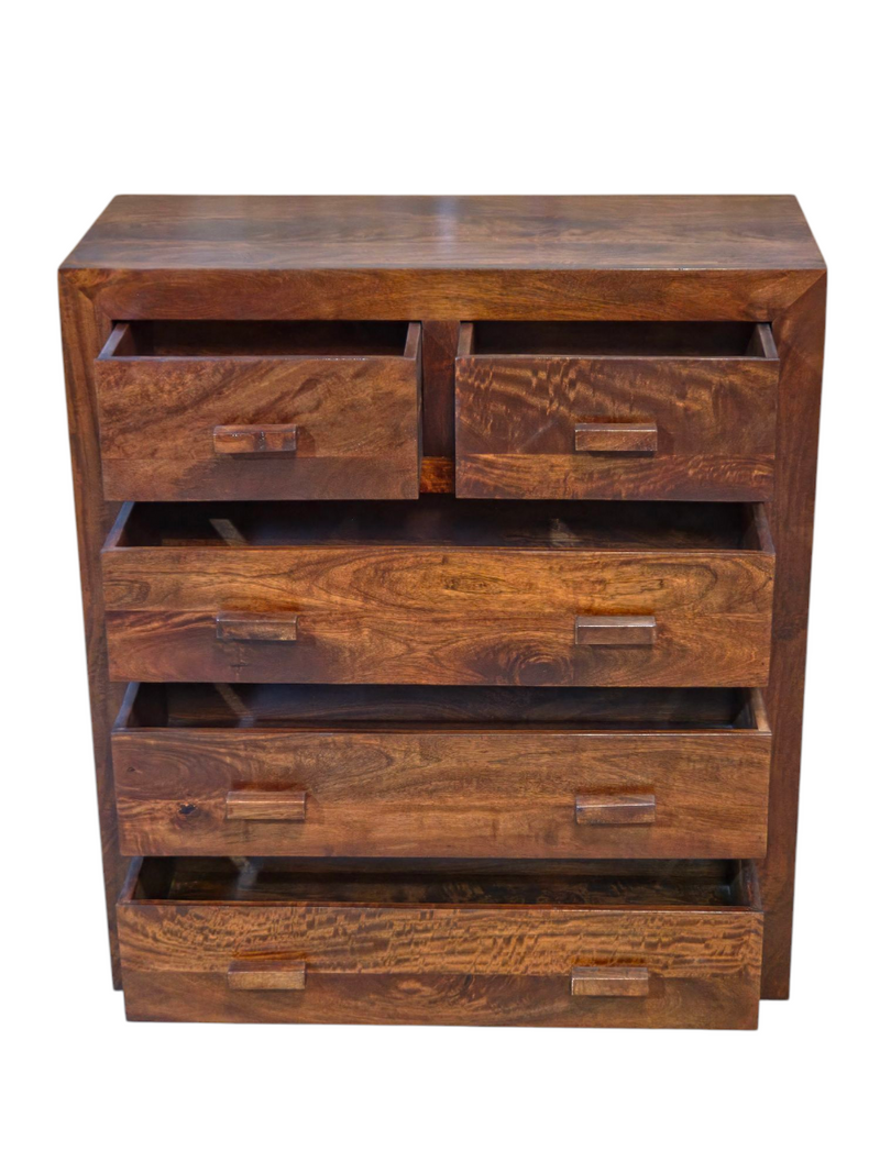 Cuba Mango Wood Honey Large Chest of Drawers - Last One Remaining