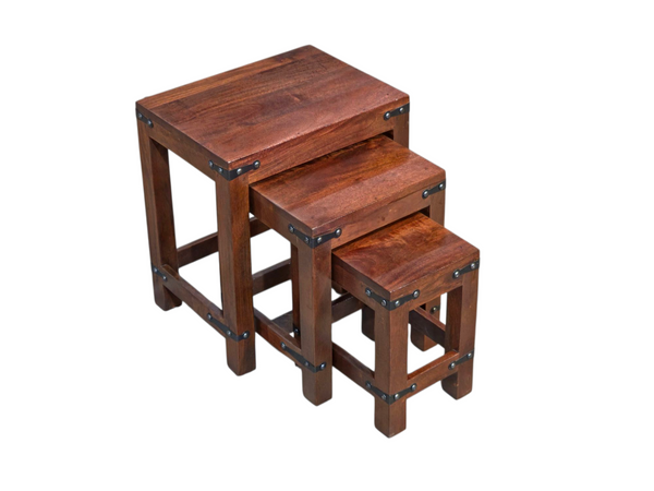 Jali Mango - Honey - Nest of Tables -  In Stock