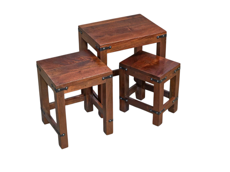 Jali Mango - Honey - Nest of Tables -  In Stock