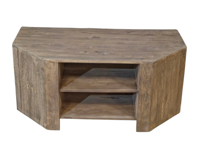 Cuba Mango - Natural - 115cm Corner TV Unit - In Stock