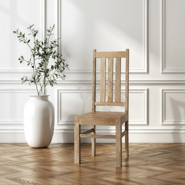 Oak Stain Dakota Mango Wood Dining Chair - In Stock