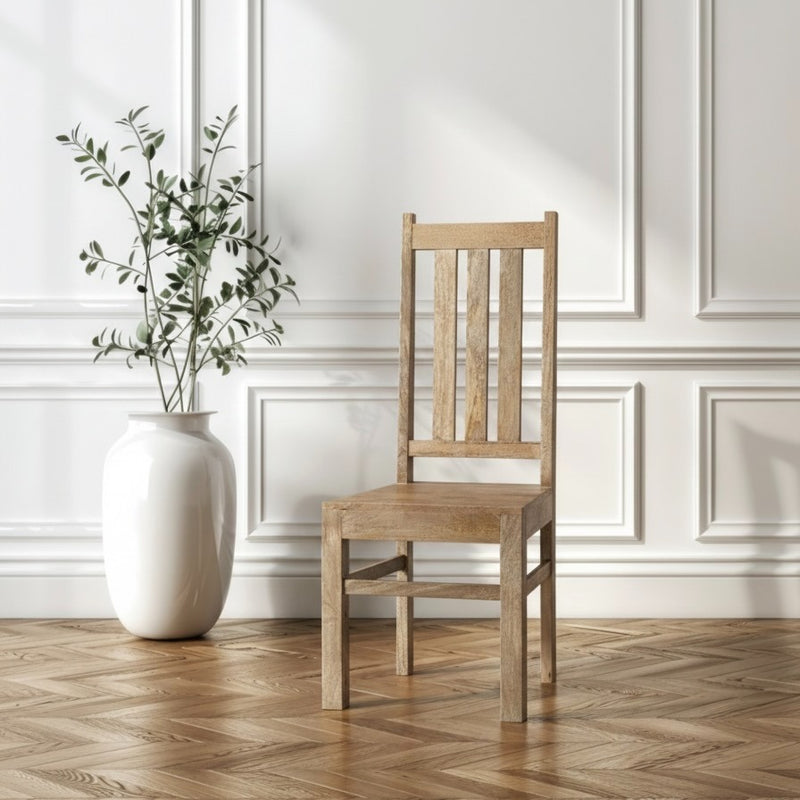 Oak Stain Dakota Mango Wood Dining Chair - In Stock