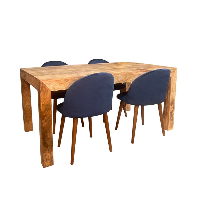 Light Dakota 160cm Dining Table & 4 Zena Dining Chairs