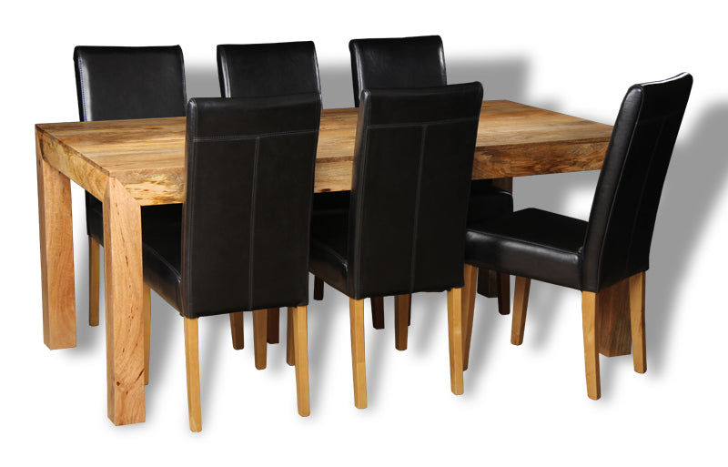 Mango Light 180cm Dining Table & 6 Barcelona Chairs
