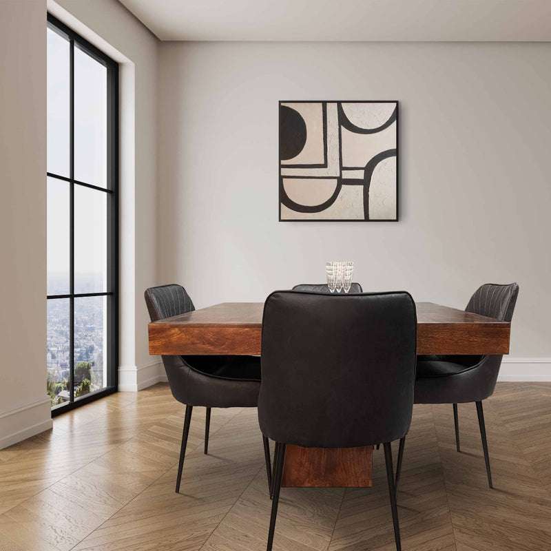 Dakota 120cm Cube Dining Table & 4 Henley Faux Leather Dining Chairs (4 Colours) - Due 24th September