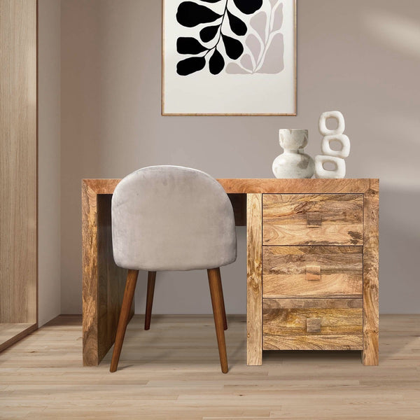 Light Dakota Mango Wood 120cm Desk - In Stock