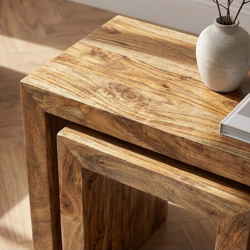Light Dakota Mango Wood Chunky Nest Close Up Image