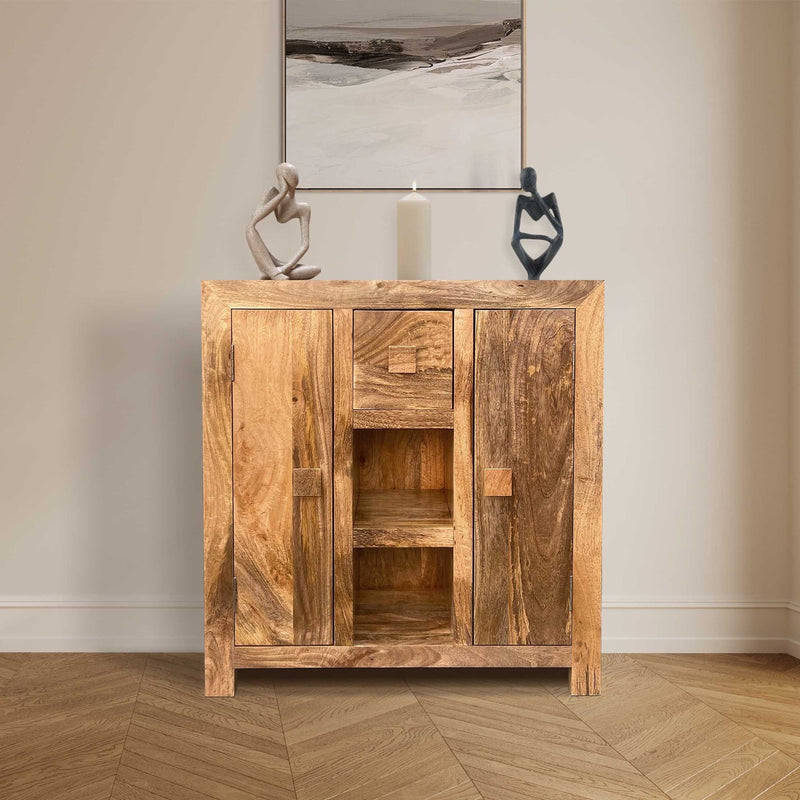 Light Dakota Mango Wood 85cm Slim Sideboard