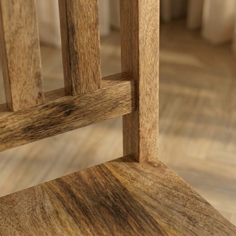 Solid Mango Wood Dining Chair Close Up Image