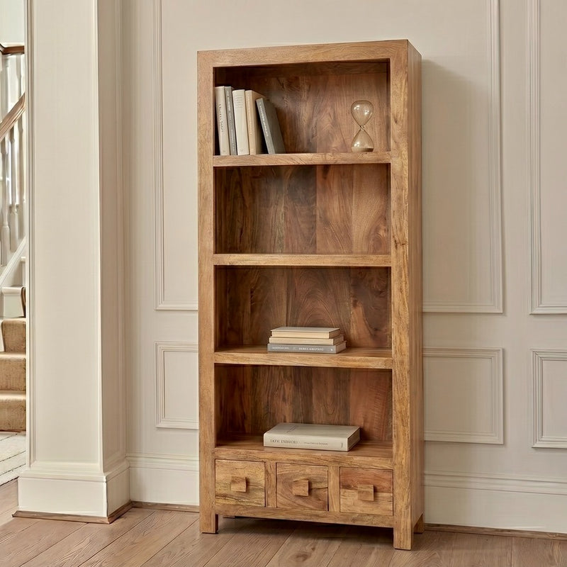 Light Dakota 76cm 3 Drawer Bookcase - In Stock