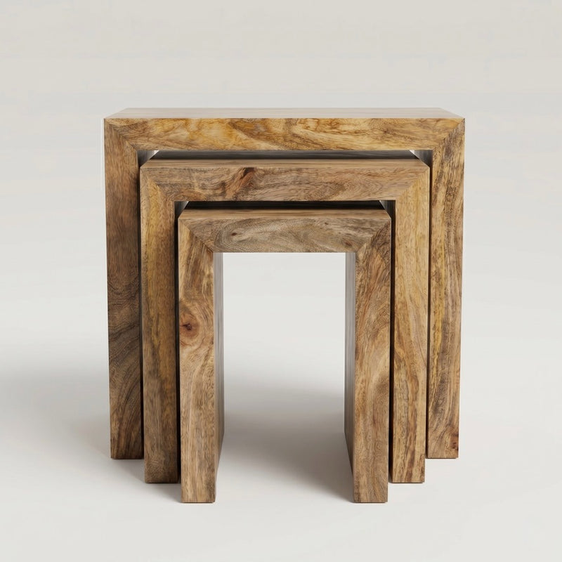 Light Dakota Mango Wood Chunky Nest - In Stock