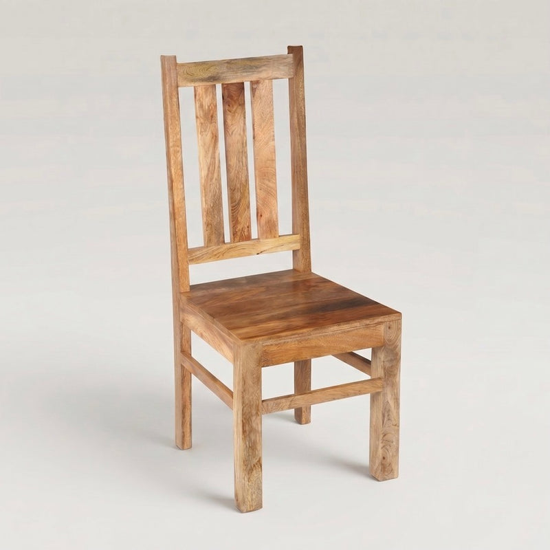 Solid Mango Wood Dining Chair Front Side Angle