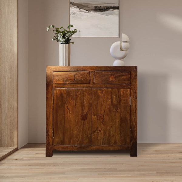 Dakota Mango Wood 85cm Shoe Cupboard - Due 31st August