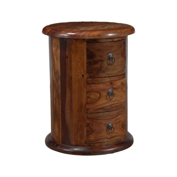 Jali Sheesham 42cm 3 Drawer Drum
