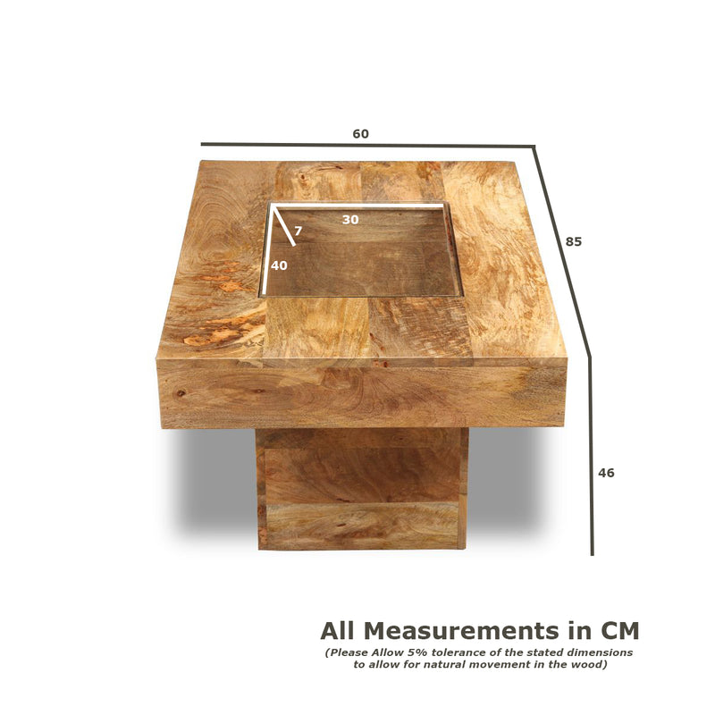 Dakota Mango Wood 85cm Pebble Coffee Table - In Stock