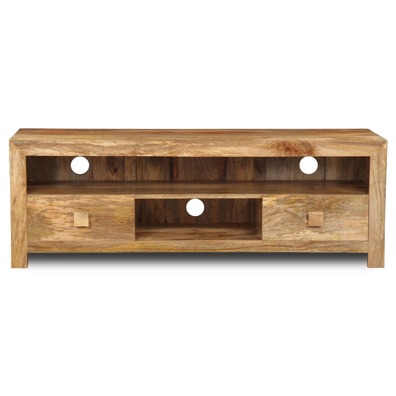 Light Dakota Mango Wood 145cm 2 Drawer Media Unit - Due 29th August