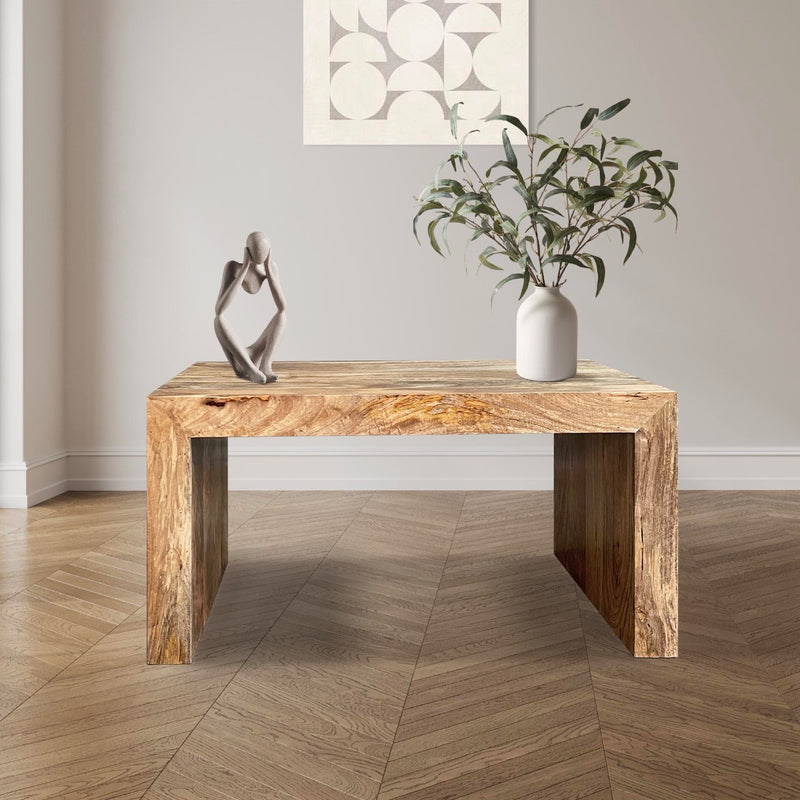 Light Dakota Mango Wood 85cm Open Coffee Table - In Stock