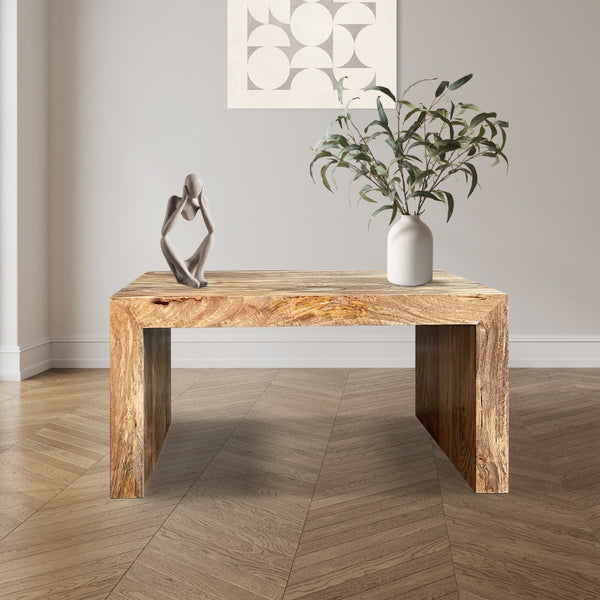 Light Mango Wood 85cm Open Coffee Table - In Stock