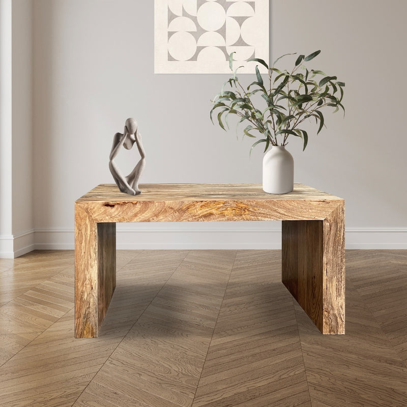 Light Mango Wood 85cm Open Coffee Table - In Stock