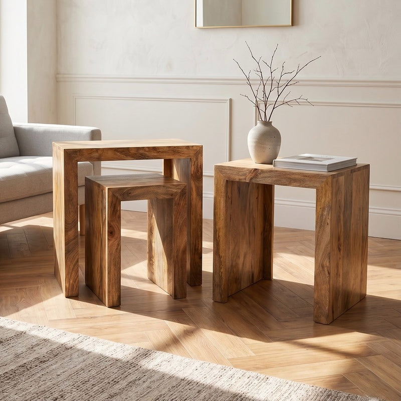 Light Dakota Mango Wood Chunky Nest Lifestyle Image