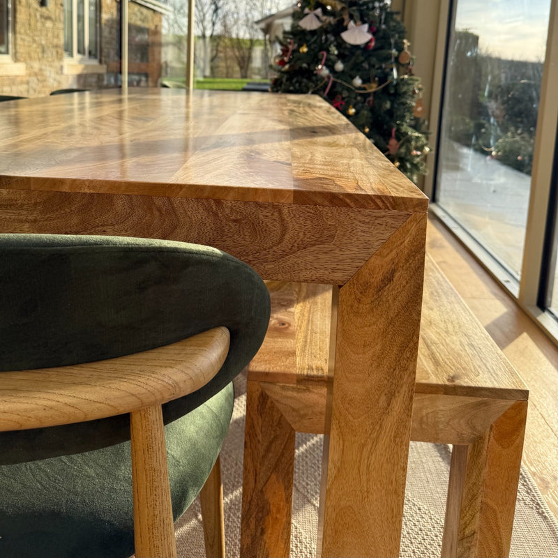Light Dakota 220cm Mango Wood Dining Table - In Stock