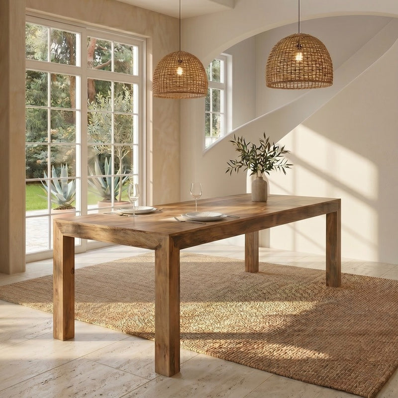 SOLID MANGO WOOD DINING TABLE 220CM