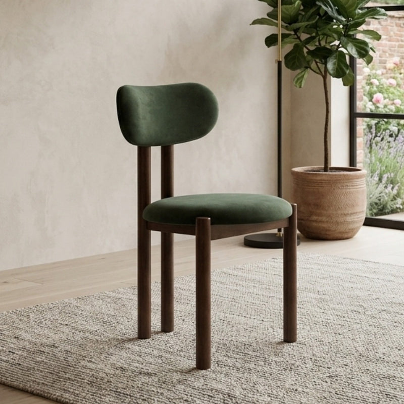 Aspen Green Velvet Oak Dining Chair