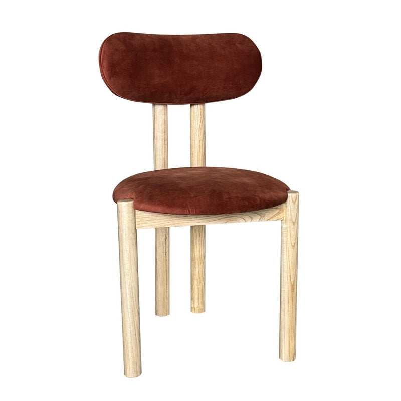 Aspen Orange Rust Velvet Dining Chair