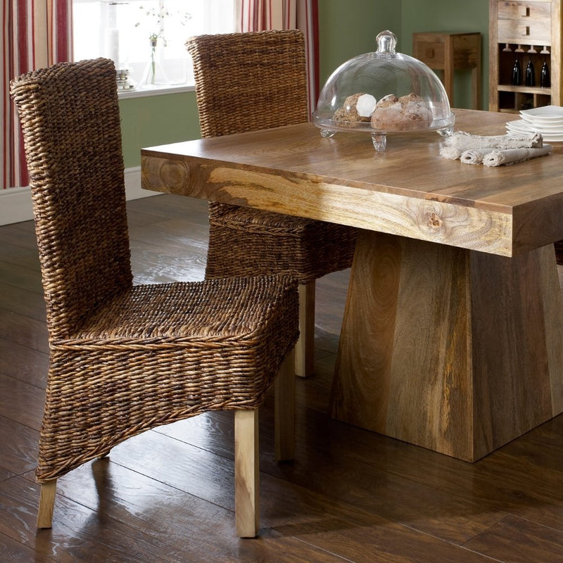 Light Rattan Rollback Dining Chair - In Stock