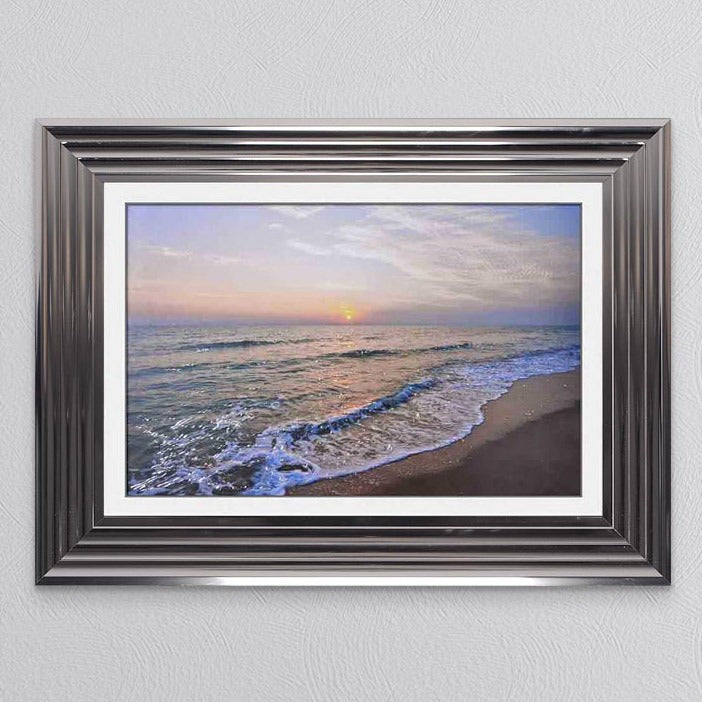 Beach Shoreline Framed Art  - In Stock